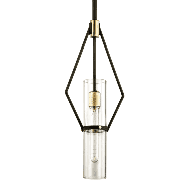 Raef 1 Light Mini Pendant - Textured Bronze & Brushed Brass