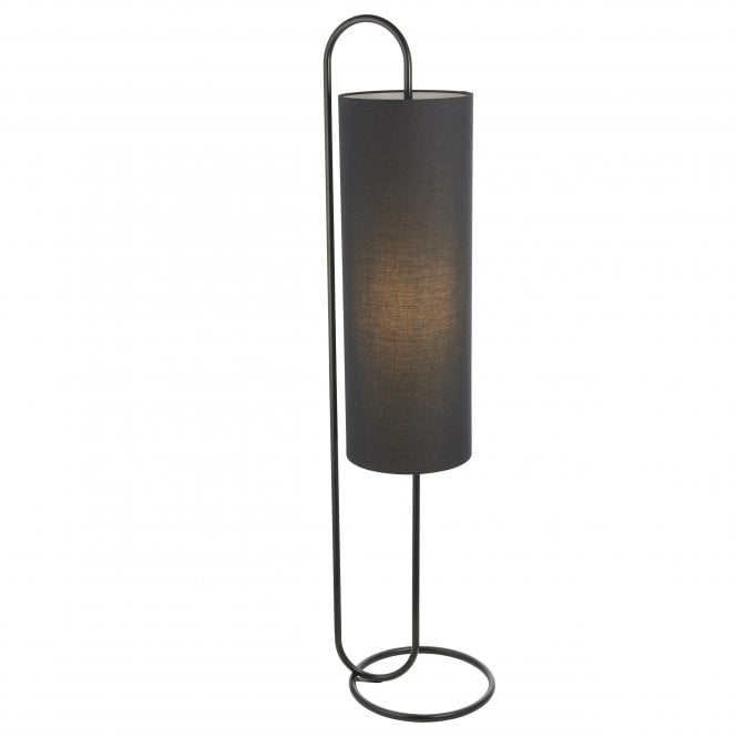 Utopia Lighting Utopia Lighting Curved Metal Frame Floor Lamp - Matt Black With Black Shade - Tall