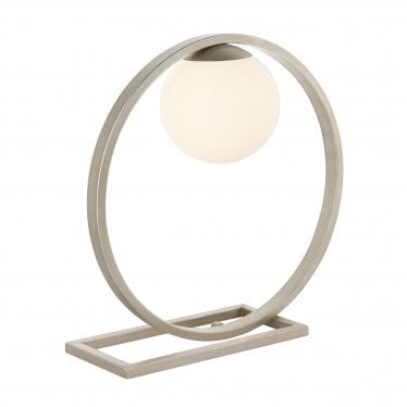 Curved Shape Table Lamp - Brushed Silver