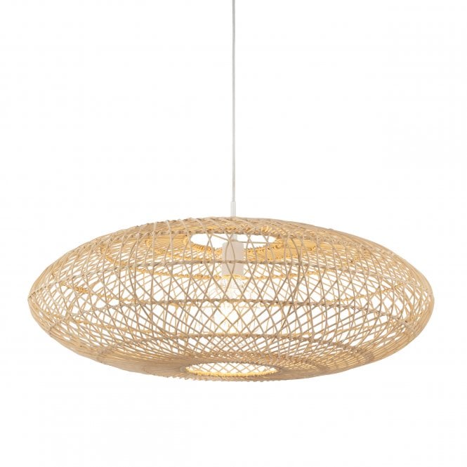 Utopia Lighting Utopia Lighting Fiji Large Oval Rattan Ceiling Pendant - Natural