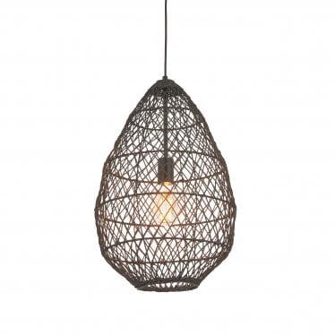 Fiji Rattan Ceiling Pendant - Black