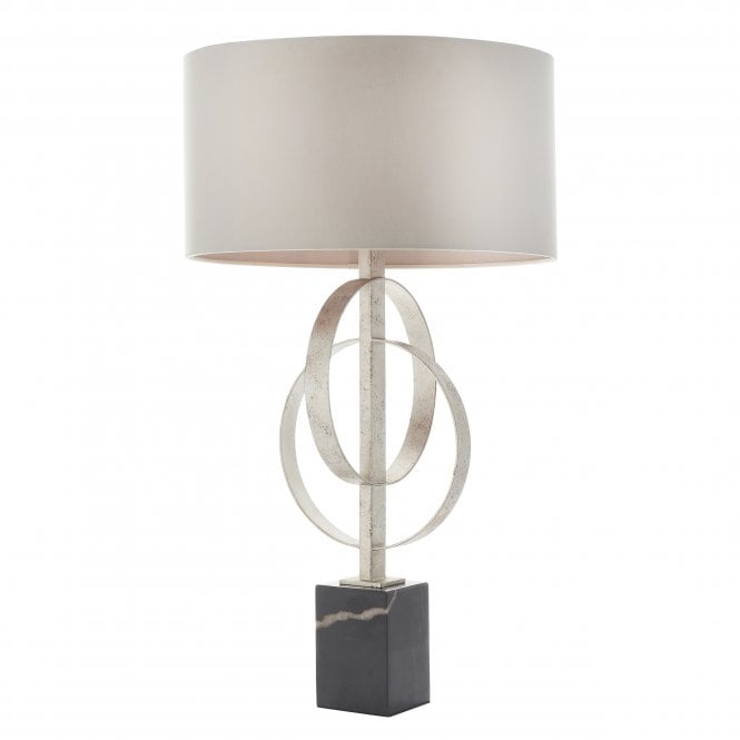 Utopia Lighting Utopia Lighting Interlink Table Lamp - Antique Silver Leaf With Mink Shade