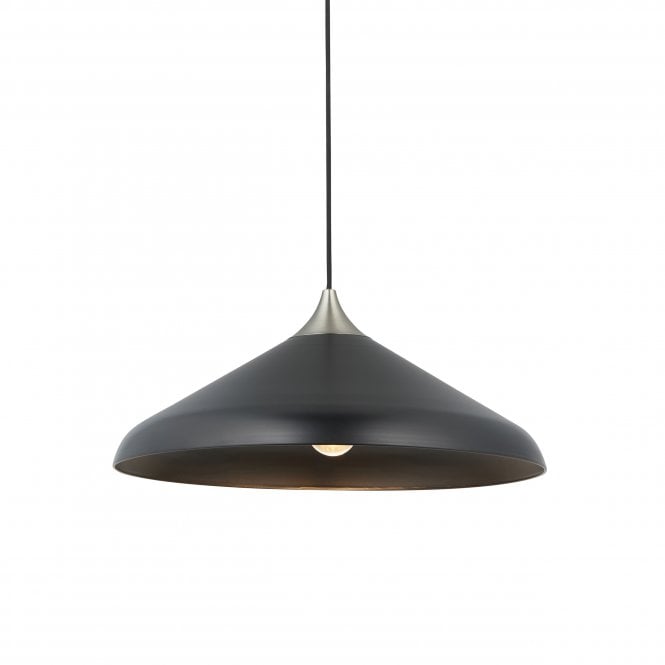 Utopia Lighting Utopia Lighting Smooth Coned Ceiling Pendant Pendant - Matt Black & Matt Nickel Plate