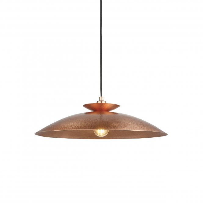 Utopia Lighting Utopia Lighting Swirl Single Pendant - Hammered Copper & Copper Plate